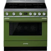 Smeg CPF9IPOG Portofino 90cm Electric Induction Range Cooker  Olive Green