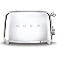 SMEG TSF03SSUK Chrome 4 Slot 4 Slice Toaster Retro 50s + 2 Year Guarantee (NEW)