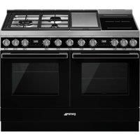 Smeg CPF120IGMPBL Portofino 120cm Dual Cavity Cooker With Mixed Fuel Hob-Black