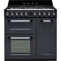 Smeg TR93GR Victoria 90cm 6 Burners A/B Dual Fuel Range Cooker Slate New