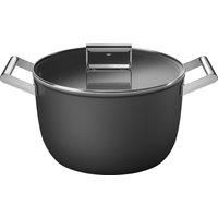 Smeg CKFC2611BLM Casserole Pan 26cm and Lid Black, Non-Stick, Aluminium, Patented Base