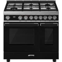 Smeg CPF92GMBL Portofino Dual Fuel Range Cooker  Black