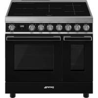 Smeg CPF92IMBL Portofino Electric Induction Range Cooker  Black