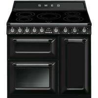 Smeg Victoria TR93IBL2 90cm Electric Range Cooker with Zone Induction Hob - Black - A/B Rated
