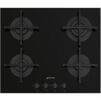 Smeg Cucina PV264B 60cm Gas Hob - Black, Black