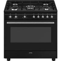 Smeg Concert CX91GMBL 90cm Dual Fuel Range Cooker - Black