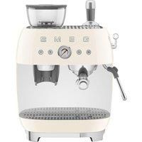 Smeg EGF03CRUK Espresso Coffee Machine with Grinder, 20 Bar Pump, 2.4L, 1650W, Cream
