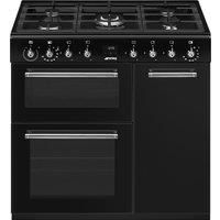 Smeg Concert CX93GMBL 90cm Dual Fuel Range Cooker - Black