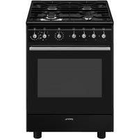 SMEG Concert CX61GMBL 60 cm Dual Fuel Range Cooker - Black, Black