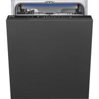 Smeg DI362DQ Integrated Standard Dishwasher - Black Control Panel with Sliding Door Fixing Kit - D Rated, Black