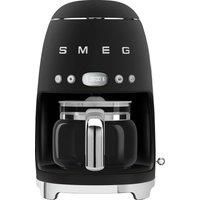 Smeg 50's Retro DCF02BLMUK Filter Coffee Machine with Timer - Matte Black, Black