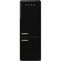 Smeg 50s Style Retro Right Hand Hinge FAB38RBL6 205cm High Frost Free Fridge Freezer - Black - D Rated, Black