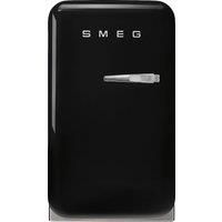 Smeg 50s Style Left Hand Hinged Minibar FAB5LBL6 72cm High Fridge - Black - C Rated, Black