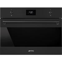 Smeg Classic SO4301M1N Built In Compact Electric Single Oven with Microwave Function - Matte Black, Black