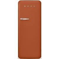 Smeg 50s Style Retro Right Hand Hinge FAB28RDRU6 153cm High Small Fridge with Ice Box - Rust - C Rated, Orange