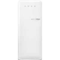 Smeg 50s Style Retro Left Hand Hinge FAB28LWH6UK 153cm Small Fridge with Ice Box - White - C Rated, White