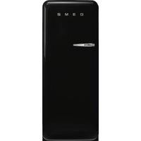 Smeg 50s Style Retro Left Hand Hinge FAB28LBL6UK 153cm Small Fridge with Ice Box - Black - C Rated, Black