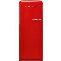 Smeg 50s Style Retro Left Hand Hinge FAB28LRD6UK 153cm Small Fridge with Ice Box - Red - C Rated, Red