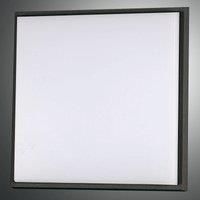 Fabas Luce LED ceiling light Desdy, 30x30 cm, IP54, black
