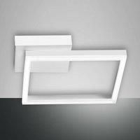 Fabas Luce Bard Integrated LED Semi Flush Light White Glass