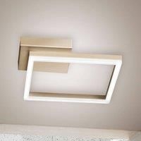 Fabas Luce Bard LED ceiling light 27 x 27 cm matt gold finish