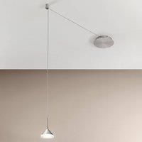Fabas Luce Isabella LED Dome Pendant Ceiling Lights Satin Aluminum Glass
