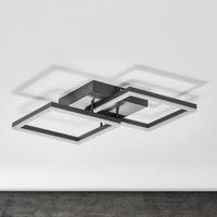 Fabas Luce Bard Integrated LED Semi Flush Light Anthracite Glass