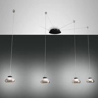 Fabas Luce LED hanging light Arabella 4-bulb black/grey/clear
