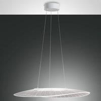 Fabas Luce LED hanging light Vela, white, oval, 78 cm x 55 cm