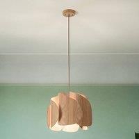 Fabas Luce Hanging light Pevero in ash wood, curved shape