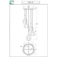 Fabas Luce Pendant light purple, 5-bulb, smoky grey/amber/clear/green/blue