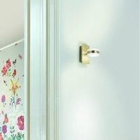 Fabas Luce LED wall light Dunk, brass, 2-bulb, 3,000 K, metal