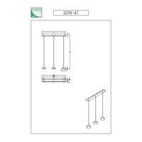 Fabas Luce LED pendant light Dunk, brass, 3-bulb, 3,000 K, metal