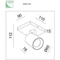 Fabas Luce Modo spot, 1-bulb, black, decorative rings, GU10, aluminium