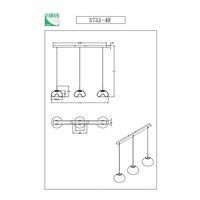 Fabas Luce LED pendant light Brena, cognac, 3-bulb, dimmable, CCT