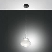 Fabas Luce Deva LED pendant light, clear, glass, 25 cm, CCT, dimmable