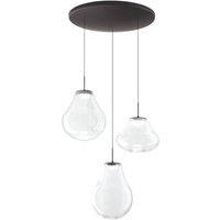 Fabas Luce LED pendant light Deva, 3-bulb, 50 cm, clear, CCT, dimmable