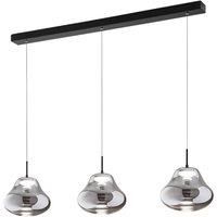 Fabas Luce LED pendant light Deva, 3-bulb, 115 cm, grey, CCT, dimmable