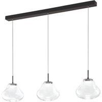 Fabas Luce LED pendant light Deva, 3-bulb, 115 cm, clear, CCT, dimmable