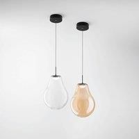 Fabas Luce LED pendant light Noa, amber, glass, 25 cm, CCT, dimmable