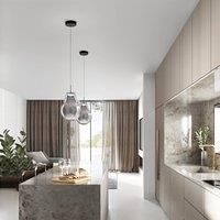 Fabas Luce Noa LED pendant light, grey, glass, 25 cm, CCT, dimmable