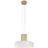 Fabas Luce LED pendant light Lunar, white/gold, glass, CCT, dimmable