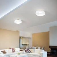 Fabas Luce LED ceiling lamp Lunar, white, glass, 42 cm, CCT, dimmable