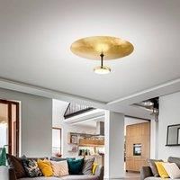Fabas Luce LED ceiling lamp Yuko, gold/black, metal, 23 cm, dimmable