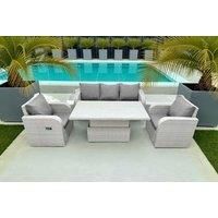 Lounge Sofa With 2 Reclining Chair & Adjustable Lifting Table