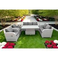 Love Sofa With 3 Seater Sofa, 2 Reclining Chairs, Side Table & Lifting Table