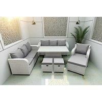 2 3-Seater Sofa With Lifting Table, Reclining Chair & 3 Stools