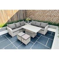 2 3-Seater Sofa With Lifting Table & 2 Stools