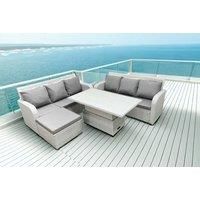 2 3-Seater Sofa With Lifting Table & Stool