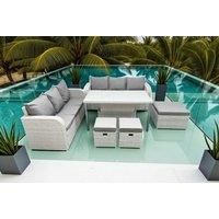 2 3-Seater Sofa With Lifting Table & 3 Stools